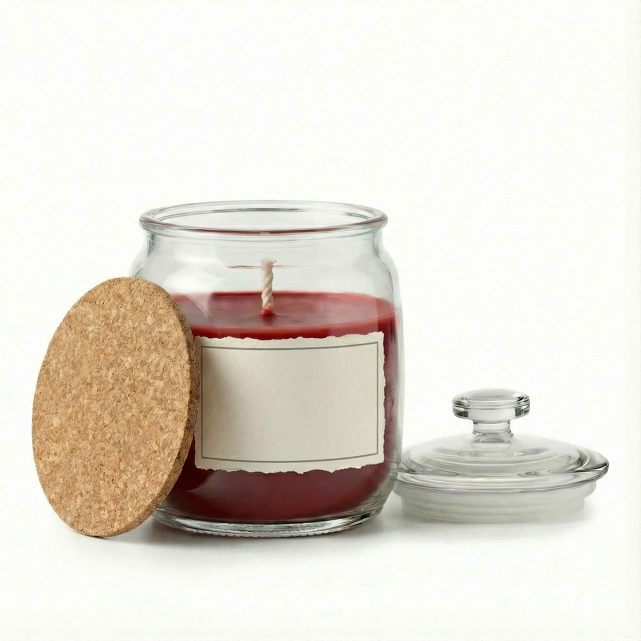 Świeca Zapachowa 750ml EUKALIPTUS w Szkle | Świeca Sojowa, Czas palenia: ok. 230h, HANDMADE | z Korkową Podkładką, Seria: Glass 750ml - obrazek 3