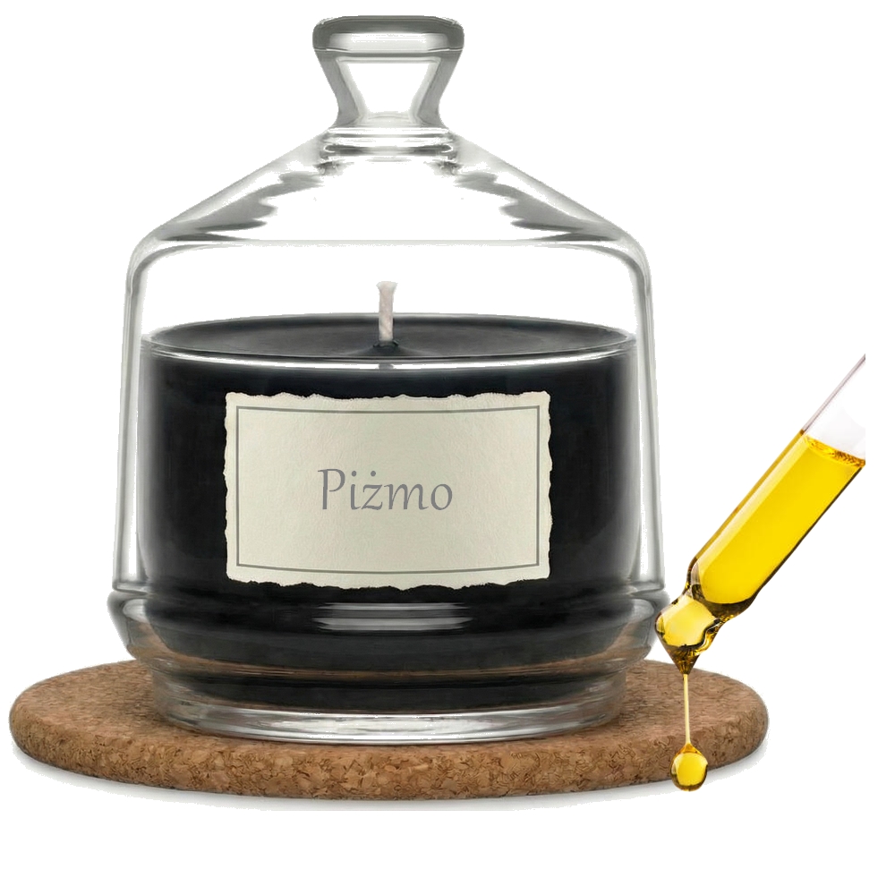 Świeca Zapachowa 280ml PIŻMO w Szkle | Świeca Sojowa, Czas palenia: ok. 85h, HANDMADE | z Korkową Podkładką, Seria: Glass 280ml